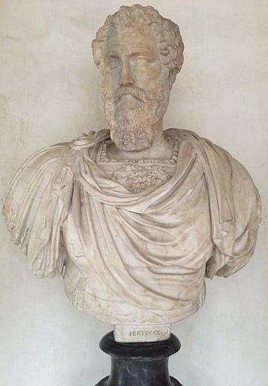 Who was in power when Pertinax served in the Roman Senate?