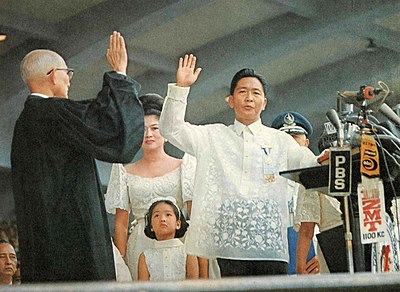 What crime was Ferdinand Marcos convicted of?